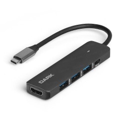 DARK DK-AC-U31X41 USB 3.1 GEN1 TYPE-C 5 IN 1 HDMI-USB 3.0- USB-C& USB-C PD CEVIRICI HUB